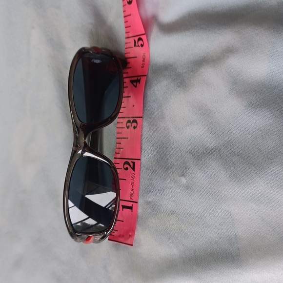 Kids Sport Grey Sunglasses With Red Stripe on Arms - Picture 7 of 9